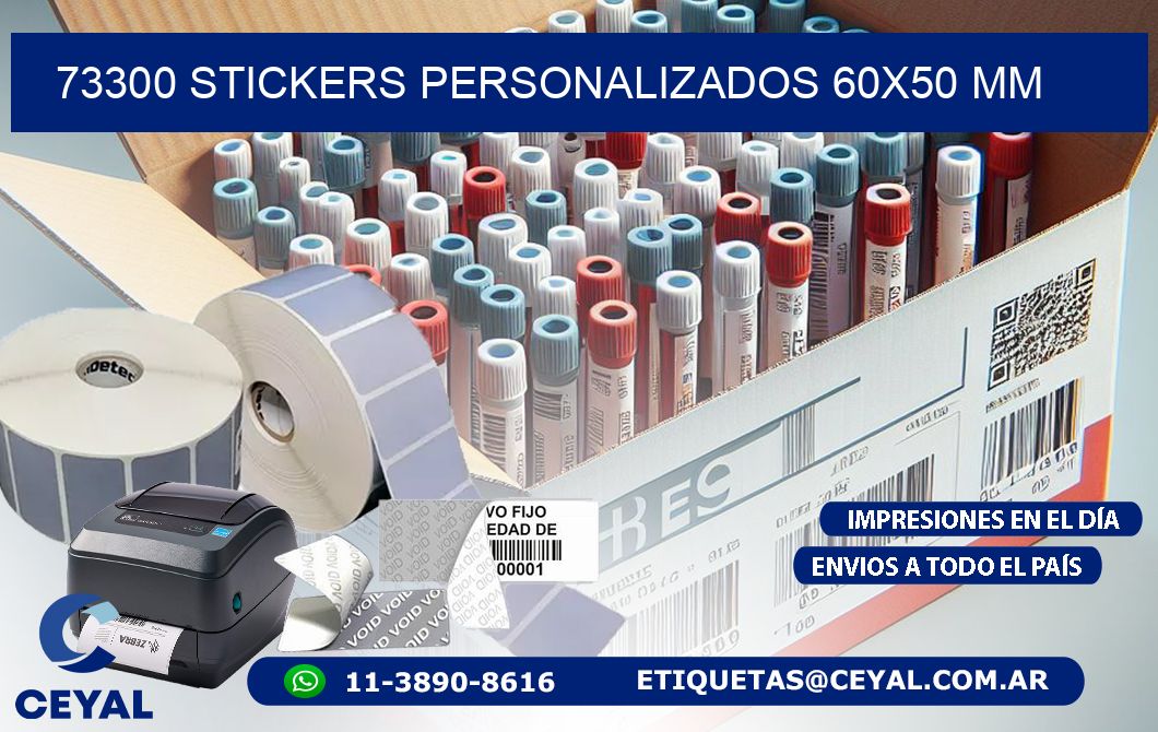 73300 STICKERS PERSONALIZADOS 60x50 mm