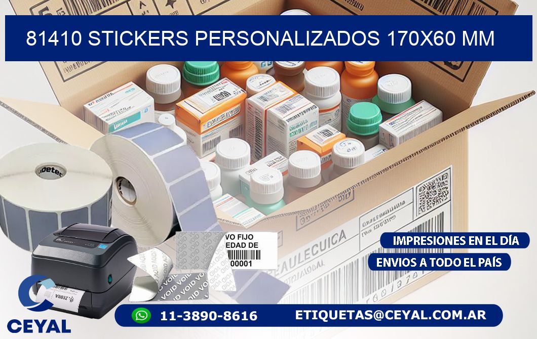 81410 STICKERS PERSONALIZADOS 170x60 mm