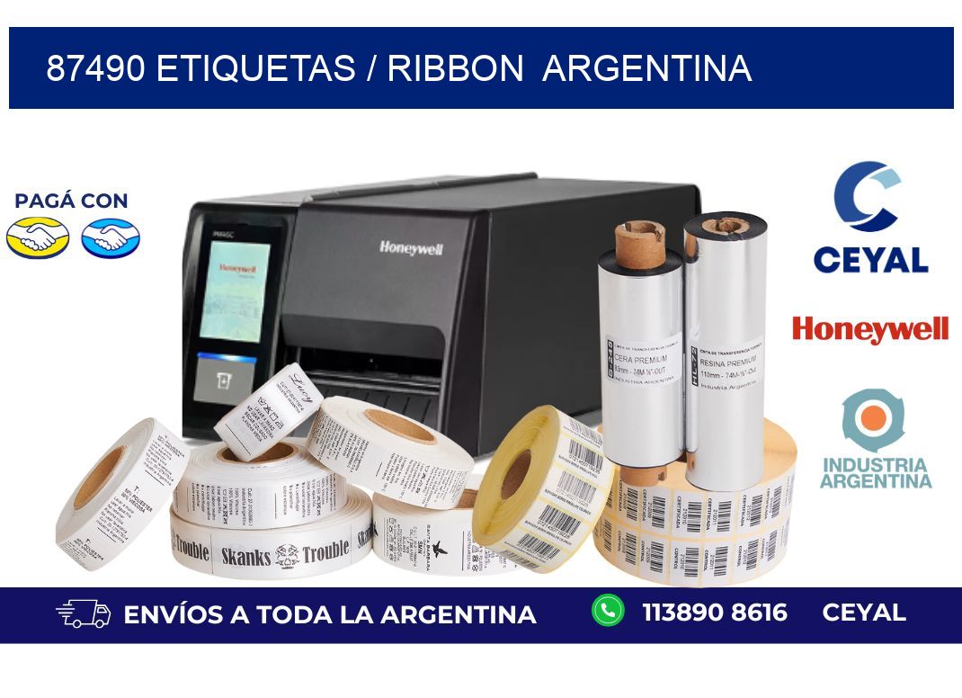 87490 ETIQUETAS / RIBBON  ARGENTINA