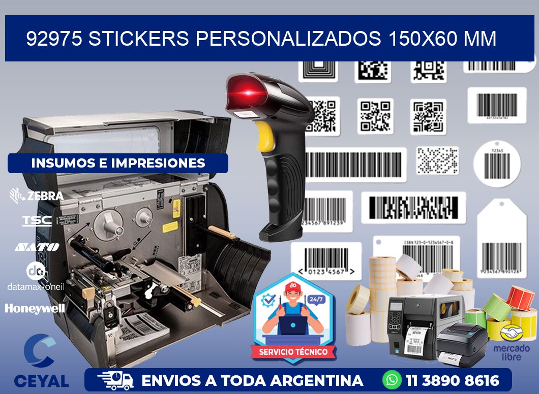 92975 STICKERS PERSONALIZADOS 150x60 mm