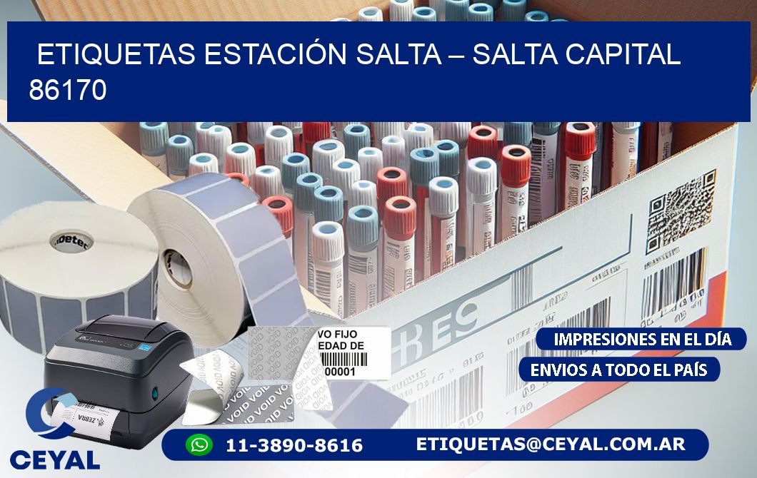 ETIQUETAS ESTACIÓN SALTA – SALTA CAPITAL 86170