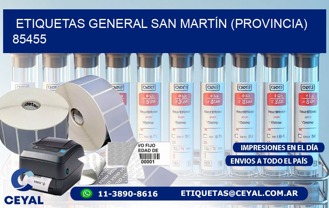 ETIQUETAS GENERAL SAN MARTÍN (PROVINCIA) 85455