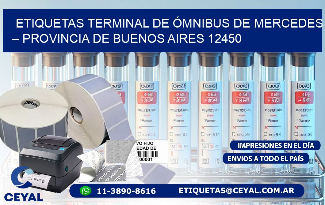 ETIQUETAS TERMINAL DE ÓMNIBUS DE MERCEDES – PROVINCIA DE BUENOS AIRES 12450