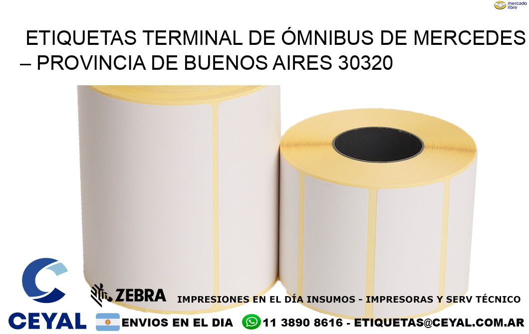 ETIQUETAS TERMINAL DE ÓMNIBUS DE MERCEDES – PROVINCIA DE BUENOS AIRES 30320