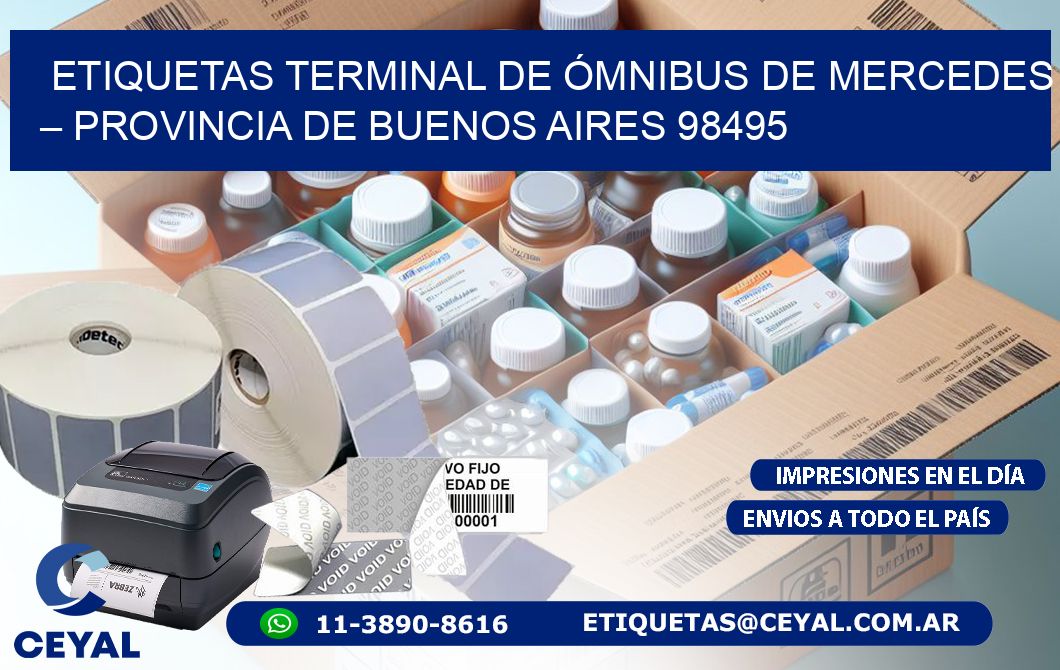 ETIQUETAS TERMINAL DE ÓMNIBUS DE MERCEDES – PROVINCIA DE BUENOS AIRES 98495