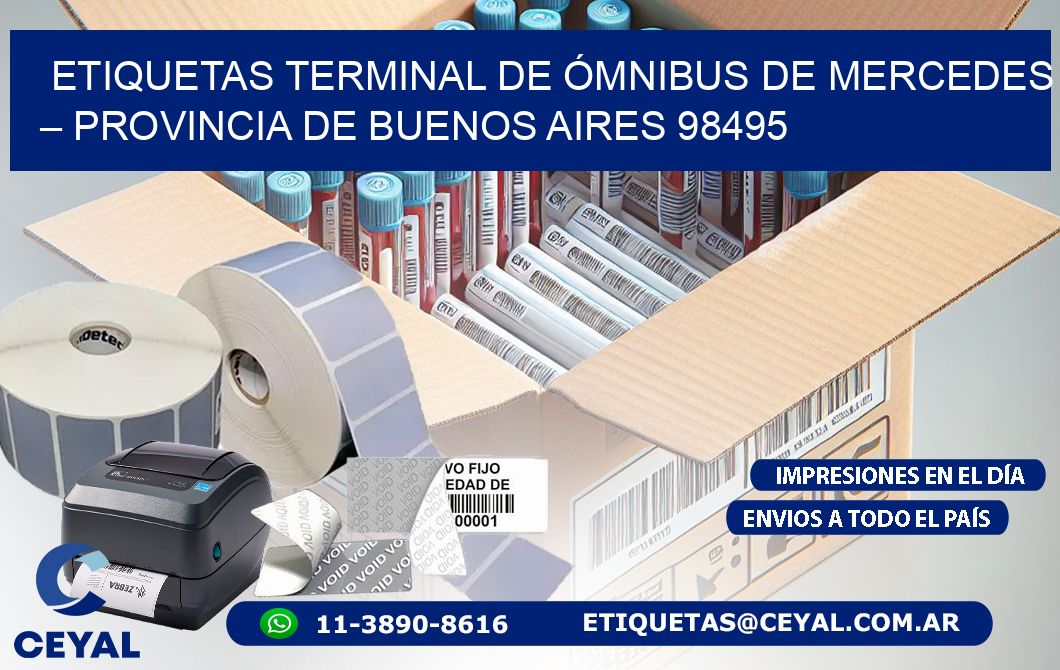 ETIQUETAS TERMINAL DE ÓMNIBUS DE MERCEDES – PROVINCIA DE BUENOS AIRES 98495