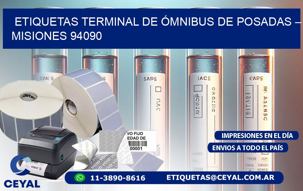 ETIQUETAS TERMINAL DE ÓMNIBUS DE POSADAS – MISIONES 94090
