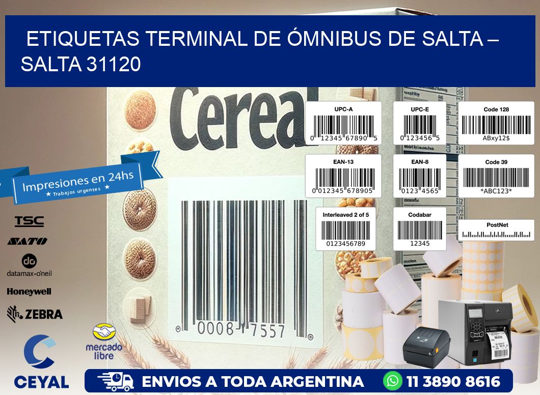 ETIQUETAS TERMINAL DE ÓMNIBUS DE SALTA – SALTA 31120