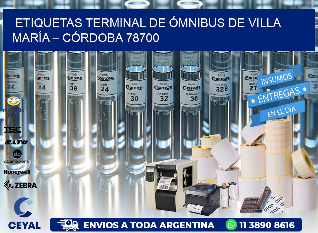 ETIQUETAS TERMINAL DE ÓMNIBUS DE VILLA MARÍA – CÓRDOBA 78700