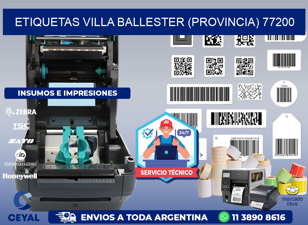 ETIQUETAS VILLA BALLESTER (PROVINCIA) 77200