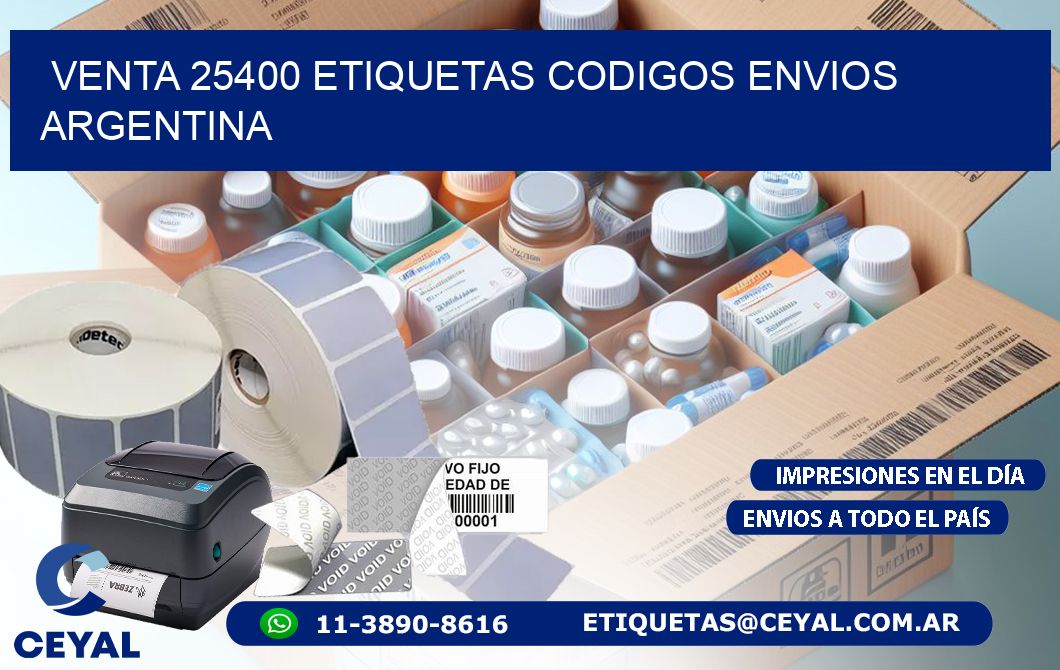 VENTA 25400 ETIQUETAS CODIGOS ENVIOS ARGENTINA