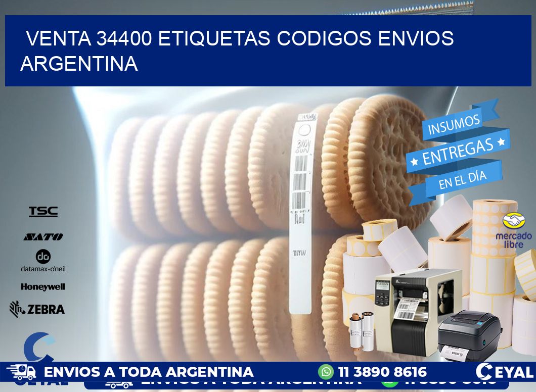 VENTA 34400 ETIQUETAS CODIGOS ENVIOS ARGENTINA