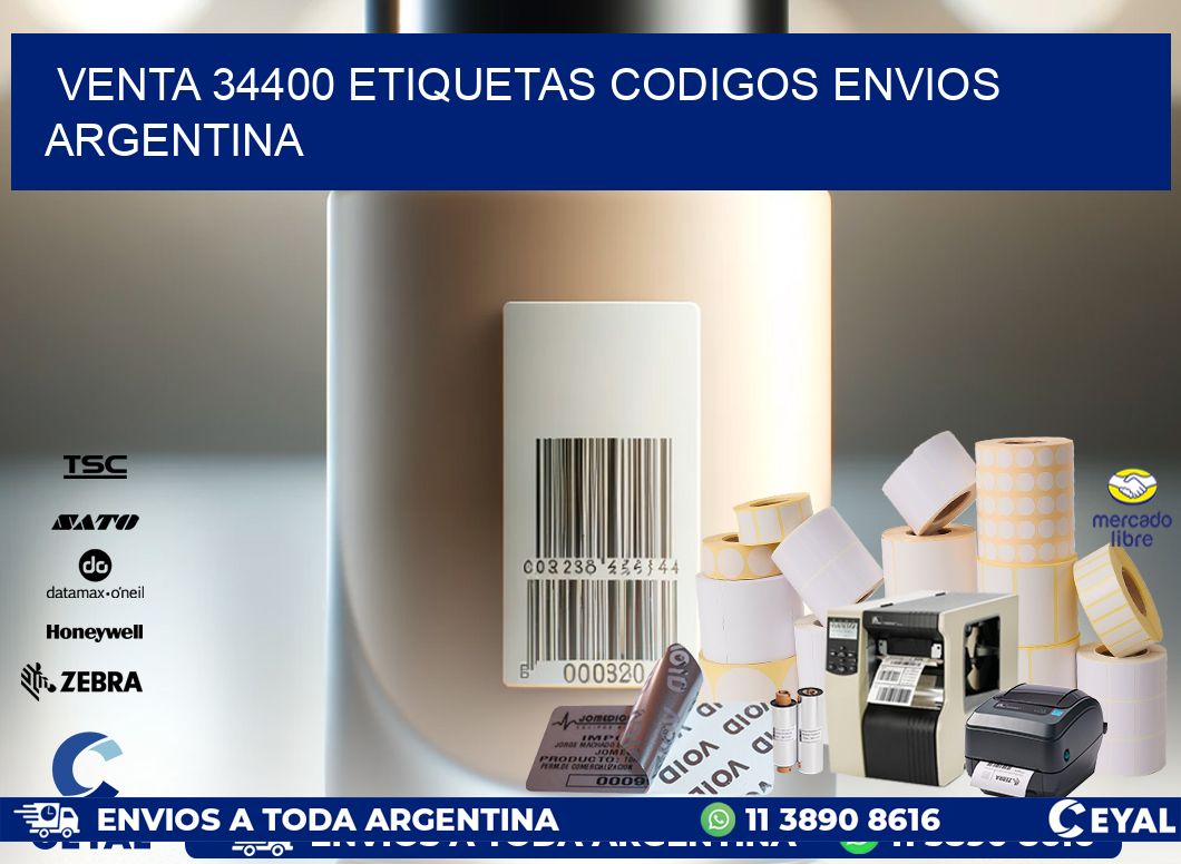 VENTA 34400 ETIQUETAS CODIGOS ENVIOS ARGENTINA