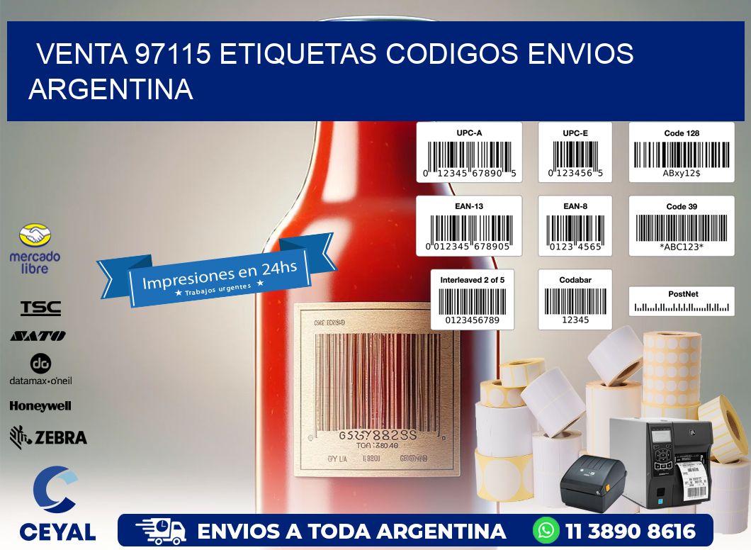 VENTA 97115 ETIQUETAS CODIGOS ENVIOS ARGENTINA