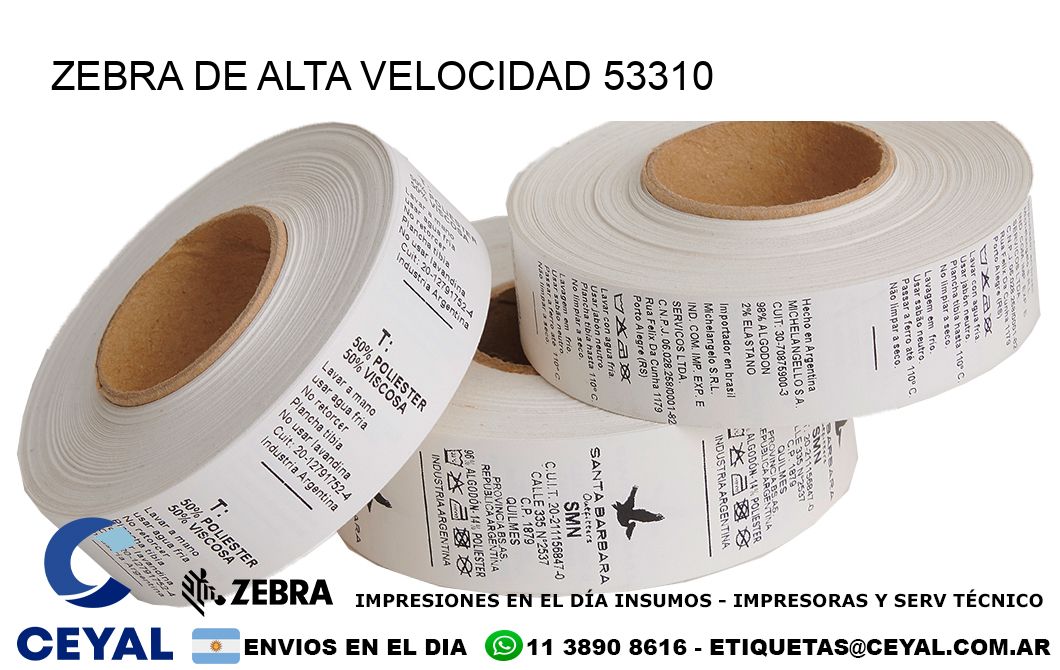 ZEBRA DE ALTA VELOCIDAD 53310