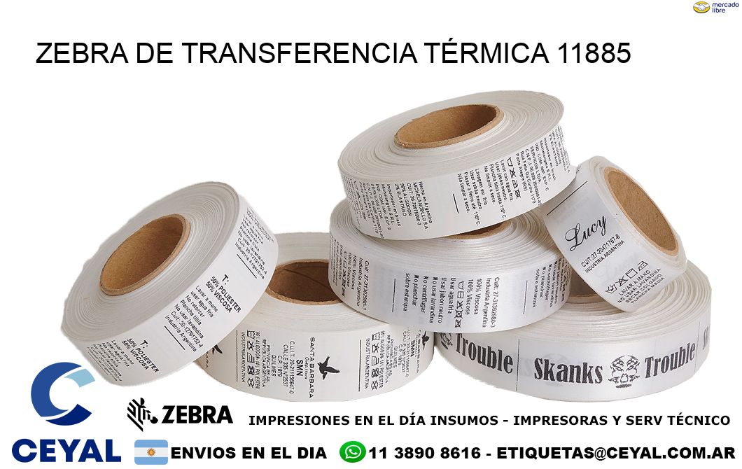ZEBRA DE TRANSFERENCIA TÉRMICA 11885