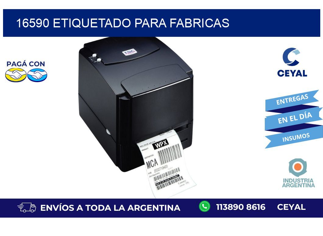 16590 ETIQUETADO PARA FABRICAS