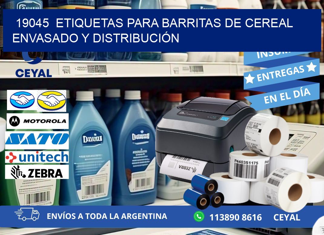 19045  ETIQUETAS PARA BARRITAS DE CEREAL ENVASADO Y DISTRIBUCIÓN