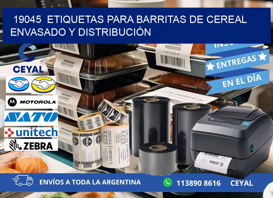19045  ETIQUETAS PARA BARRITAS DE CEREAL ENVASADO Y DISTRIBUCIÓN