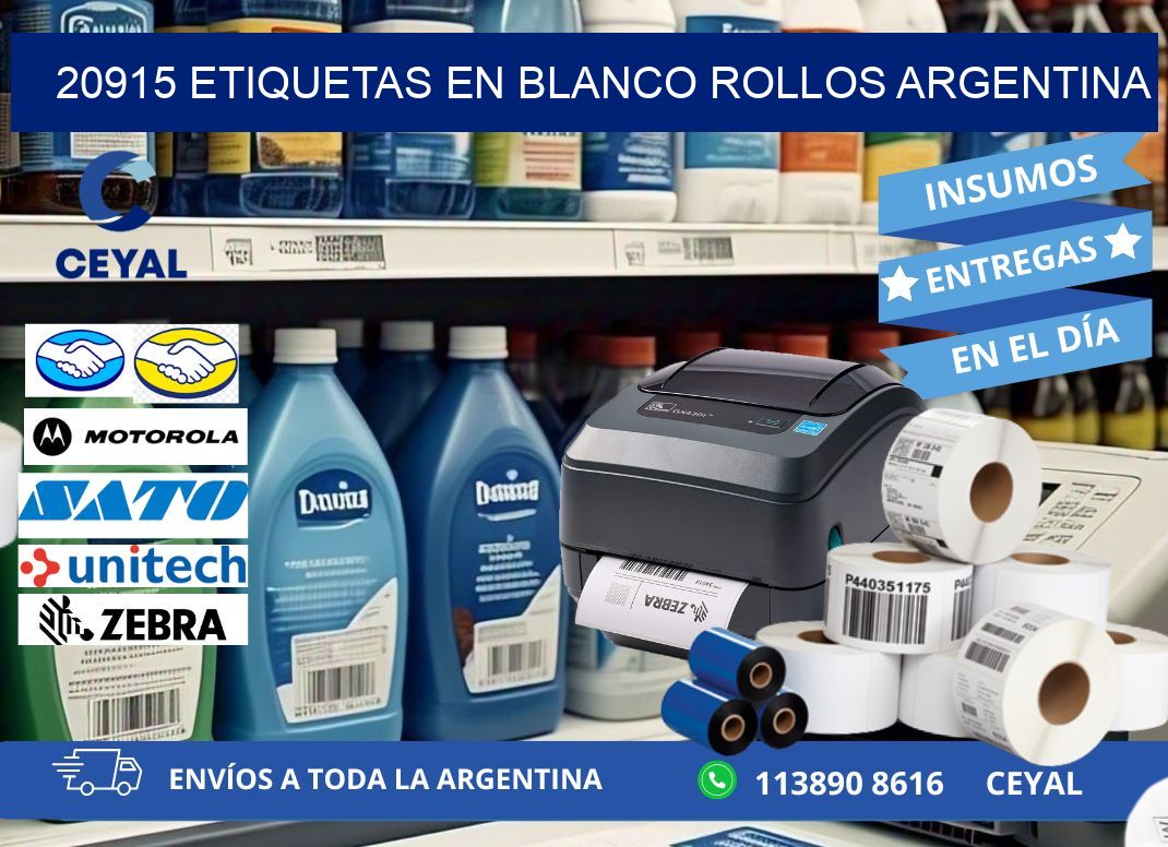 20915 ETIQUETAS EN BLANCO ROLLOS ARGENTINA