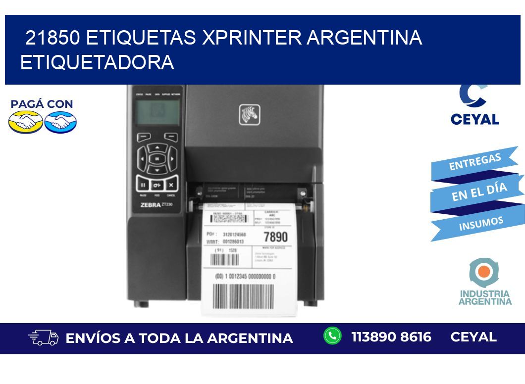 21850 etiquetas xprinter argentina ETIQUETADORA