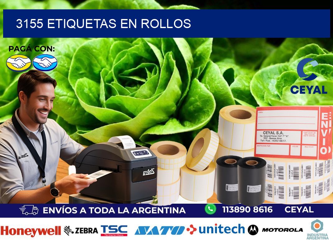 3155 ETIQUETAS EN ROLLOS