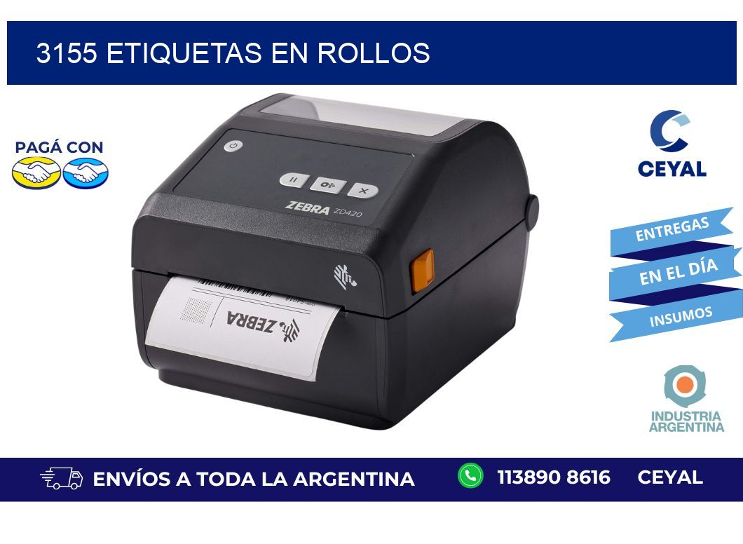 3155 ETIQUETAS EN ROLLOS