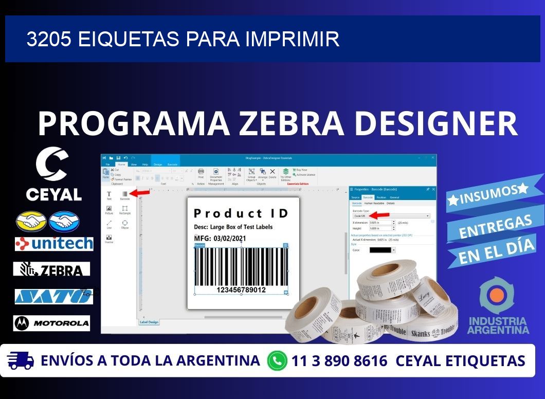 3205 EIQUETAS PARA IMPRIMIR