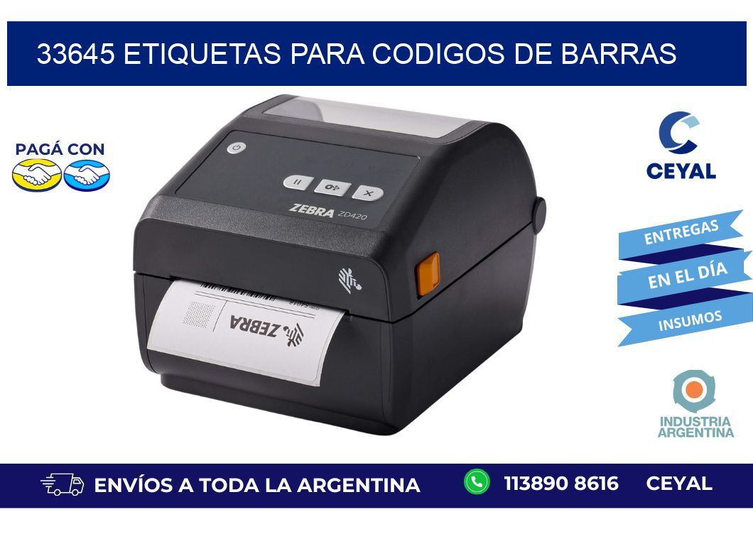 33645 ETIQUETAS PARA CODIGOS DE BARRAS