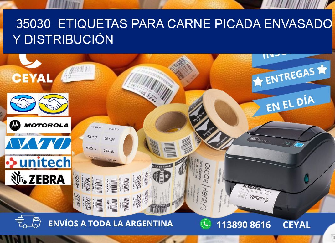 35030  ETIQUETAS PARA CARNE PICADA ENVASADO Y DISTRIBUCIÓN