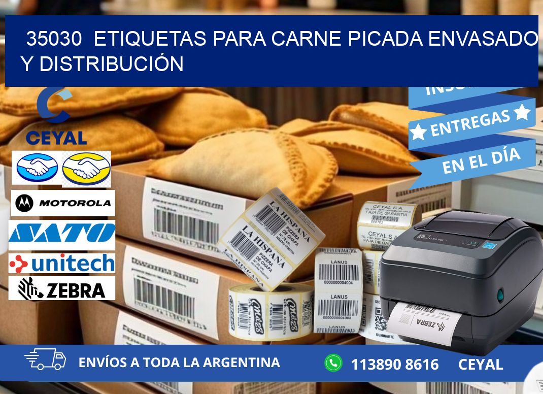 35030  ETIQUETAS PARA CARNE PICADA ENVASADO Y DISTRIBUCIÓN