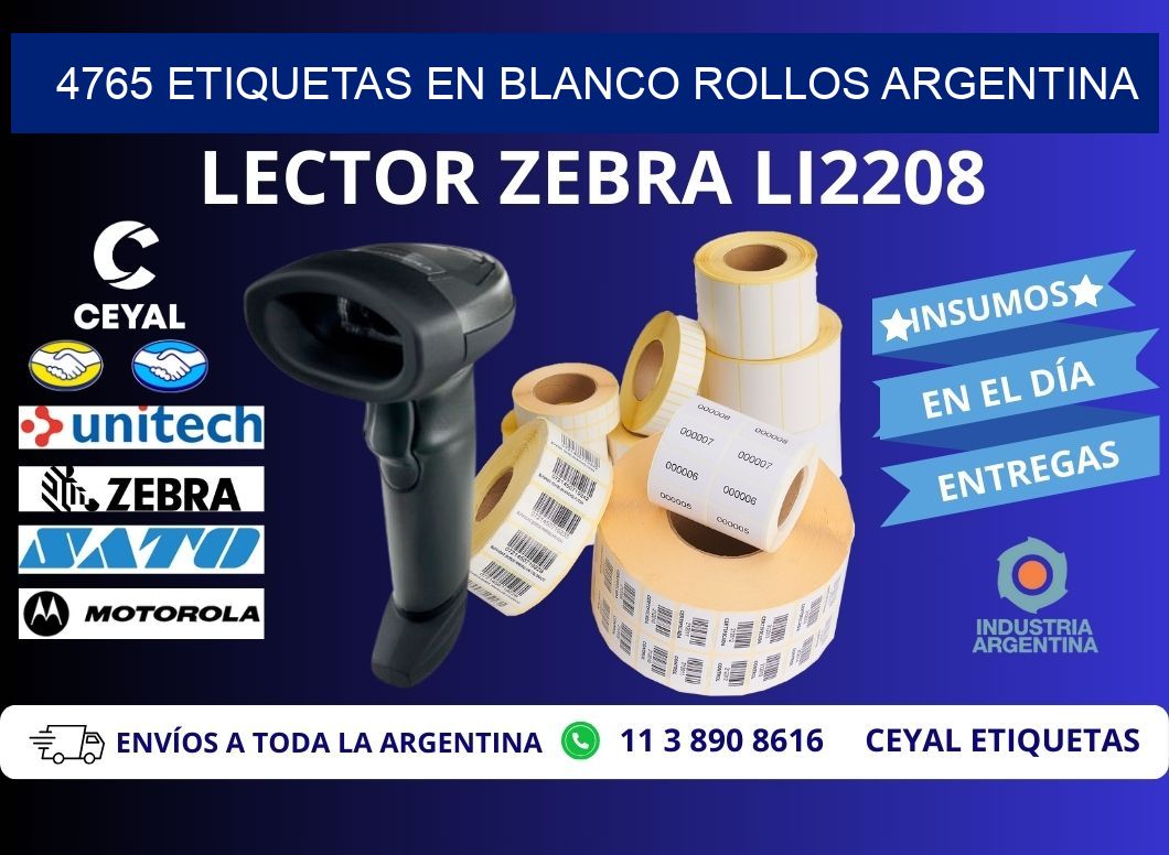 4765 ETIQUETAS EN BLANCO ROLLOS ARGENTINA