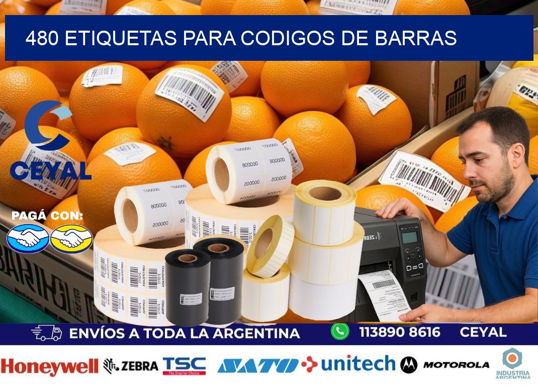 480 ETIQUETAS PARA CODIGOS DE BARRAS