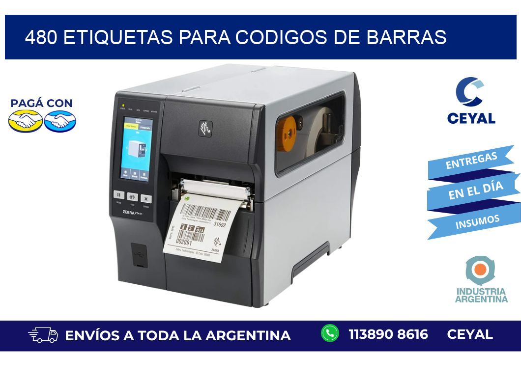 480 ETIQUETAS PARA CODIGOS DE BARRAS