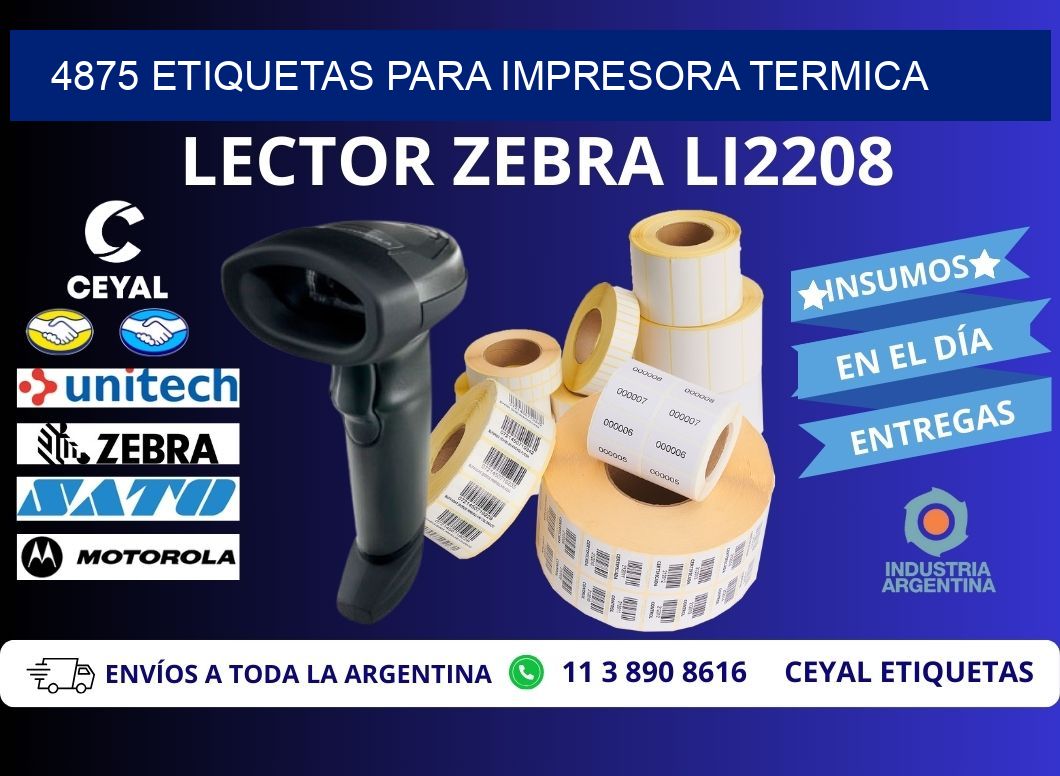 4875 ETIQUETAS PARA IMPRESORA TERMICA