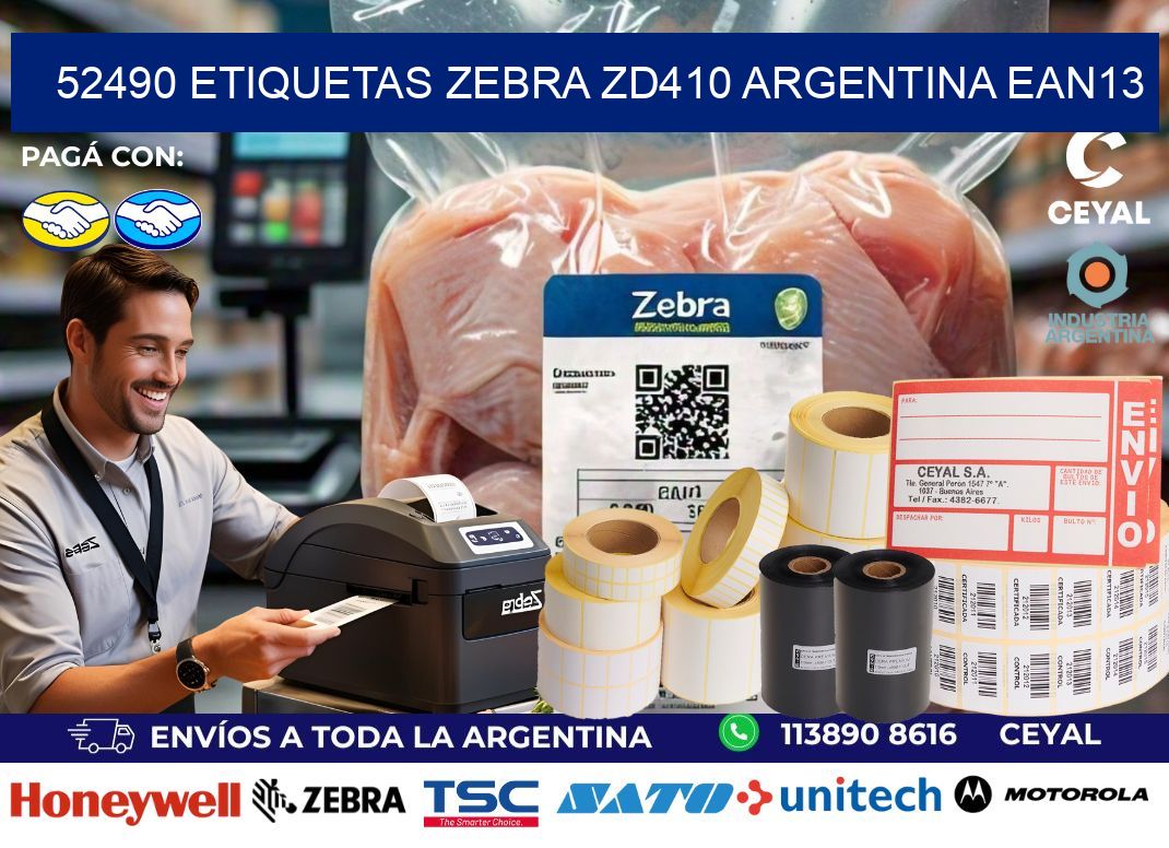 52490 etiquetas zebra zd410 argentina EAN13