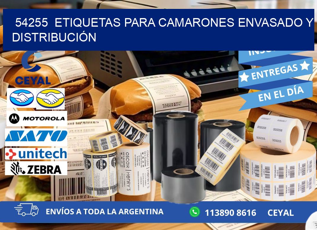 54255  ETIQUETAS PARA CAMARONES ENVASADO Y DISTRIBUCIÓN
