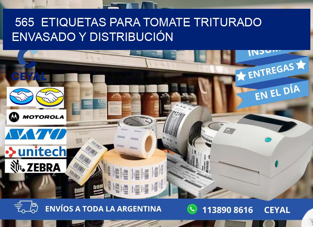 565  ETIQUETAS PARA TOMATE TRITURADO ENVASADO Y DISTRIBUCIÓN