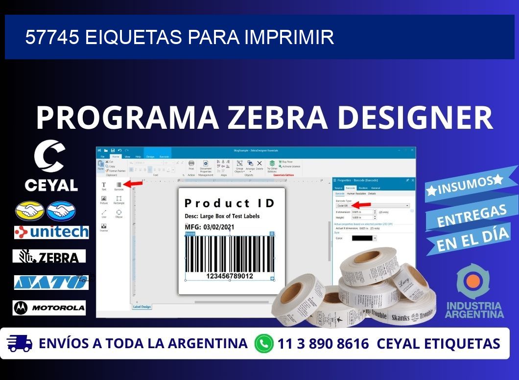 57745 EIQUETAS PARA IMPRIMIR