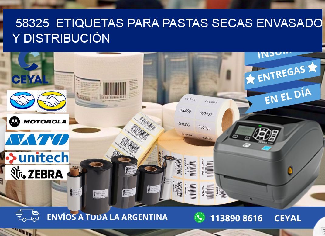 58325  ETIQUETAS PARA PASTAS SECAS ENVASADO Y DISTRIBUCIÓN