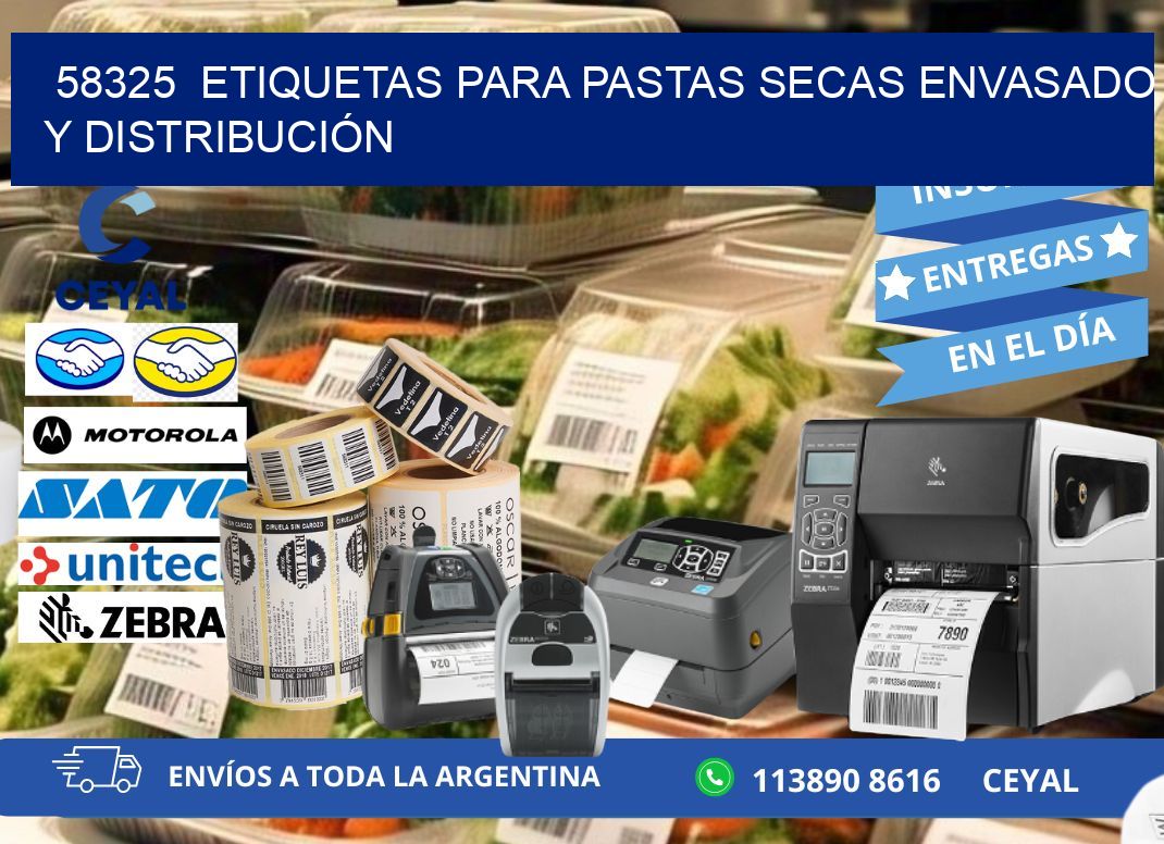 58325  ETIQUETAS PARA PASTAS SECAS ENVASADO Y DISTRIBUCIÓN