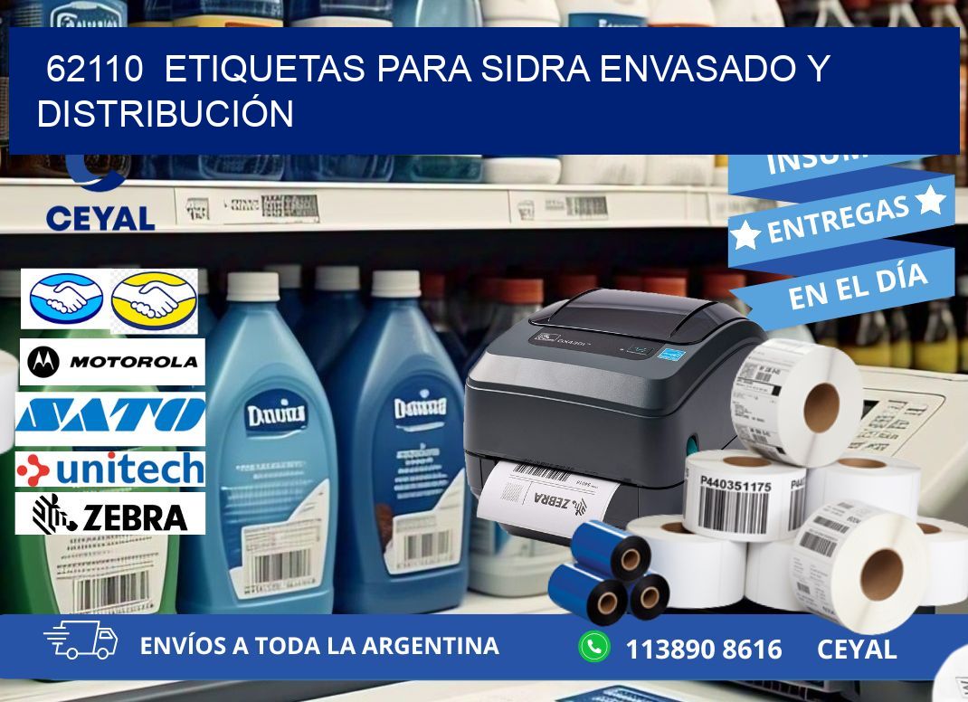62110  ETIQUETAS PARA SIDRA ENVASADO Y DISTRIBUCIÓN