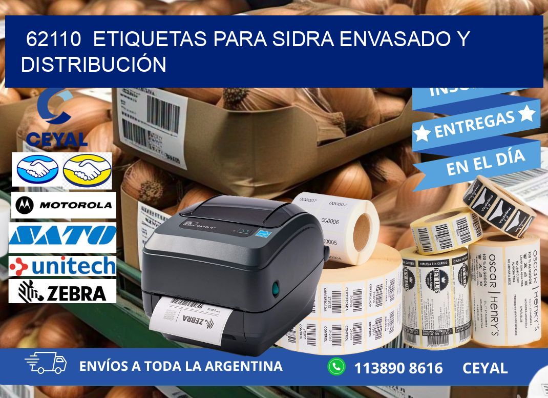 62110  ETIQUETAS PARA SIDRA ENVASADO Y DISTRIBUCIÓN