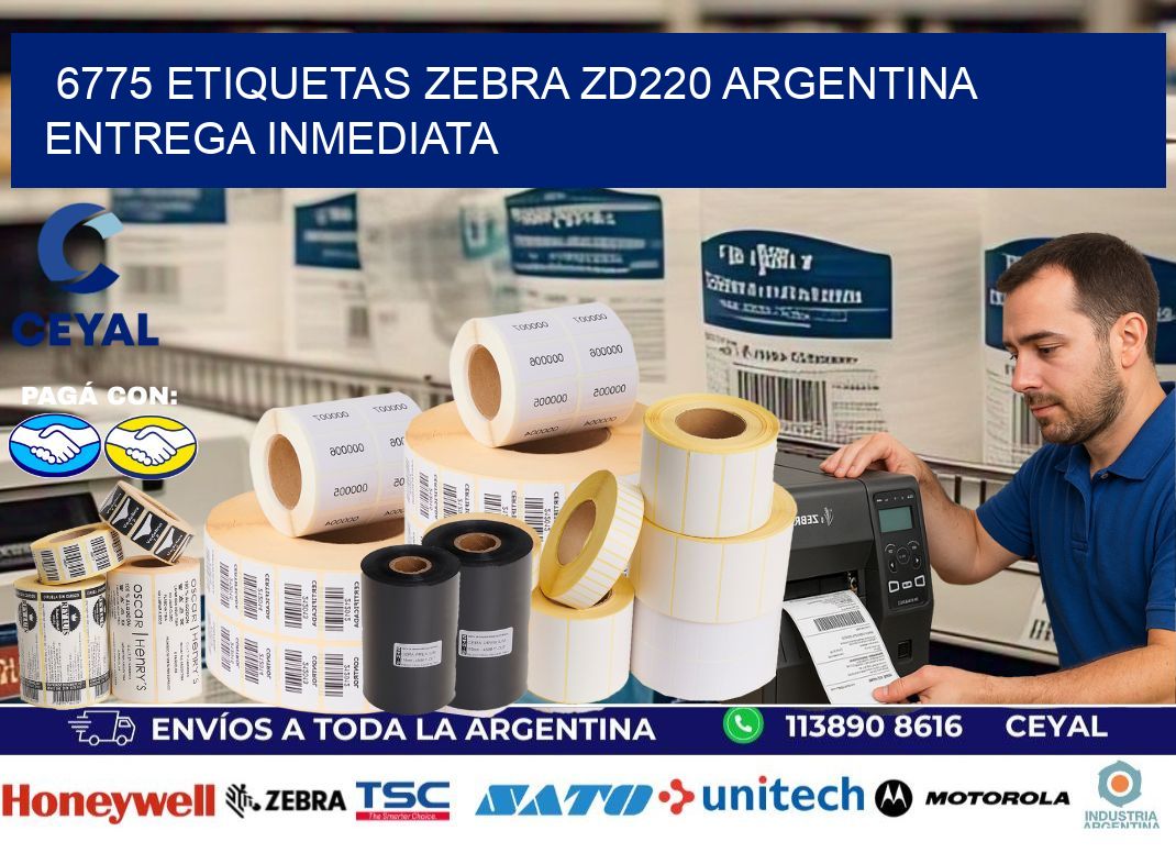 6775 etiquetas zebra zd220 ARGENTINA ENTREGA INMEDIATA