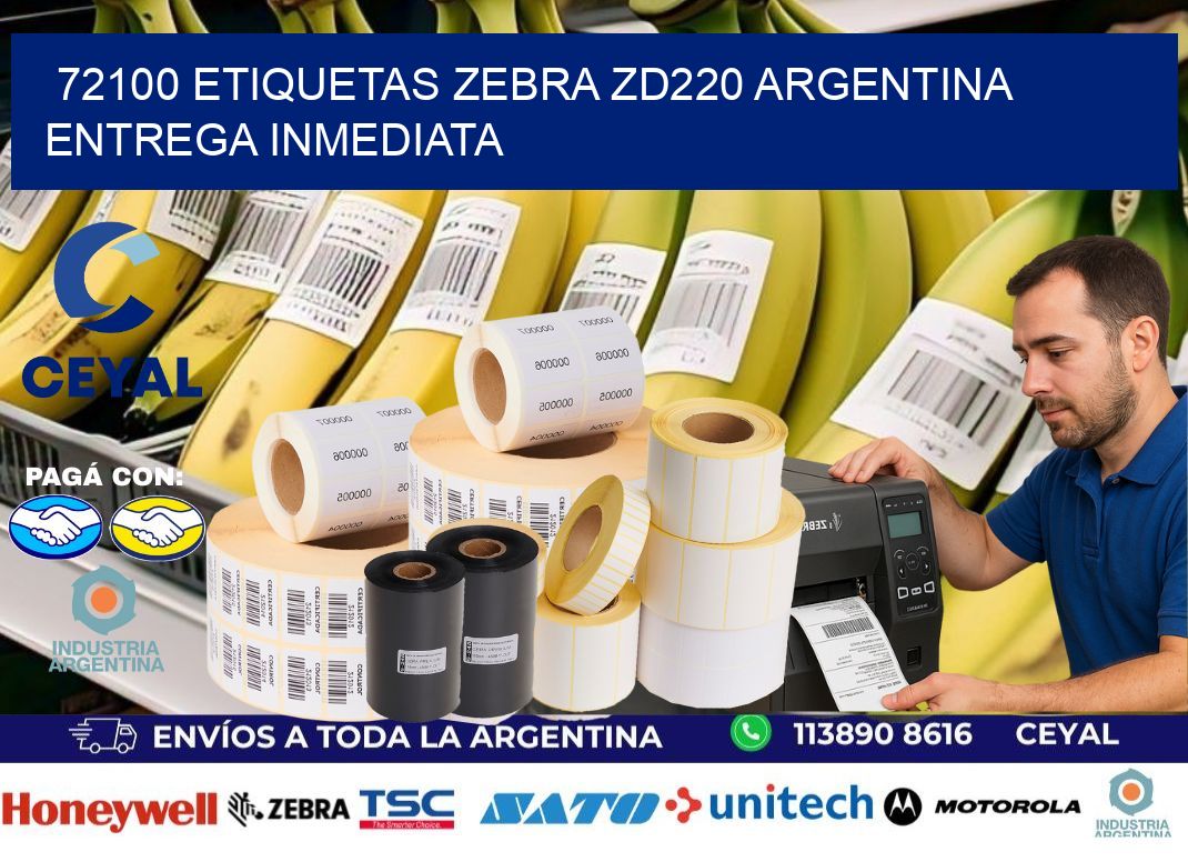 72100 etiquetas zebra zd220 ARGENTINA ENTREGA INMEDIATA