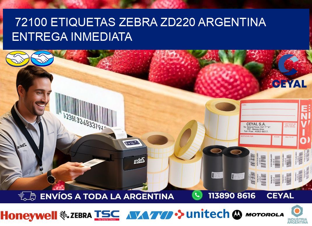 72100 etiquetas zebra zd220 ARGENTINA ENTREGA INMEDIATA