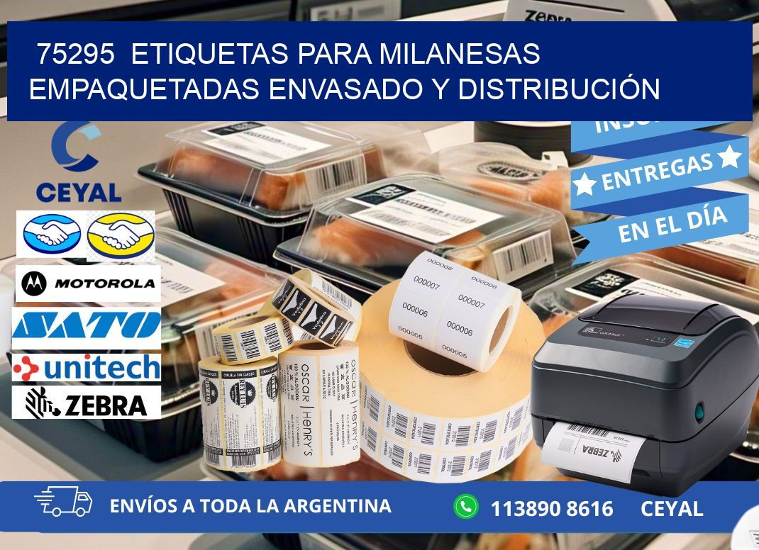 75295  ETIQUETAS PARA MILANESAS EMPAQUETADAS ENVASADO Y DISTRIBUCIÓN