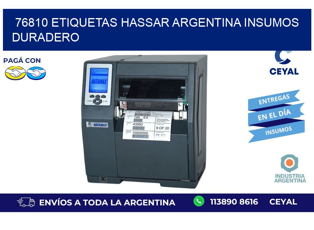 76810 etiquetas hassar argentina INSUMOS DURADERO