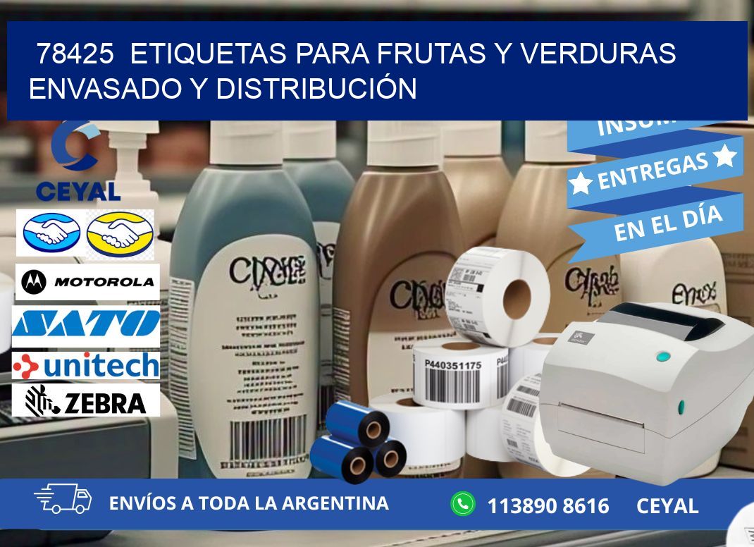78425  ETIQUETAS PARA FRUTAS Y VERDURAS ENVASADO Y DISTRIBUCIÓN