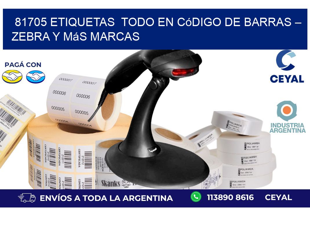 81705 etiquetas  Todo en Código de Barras – Zebra y Más Marcas